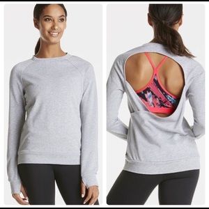 Fabletics Gray Open-Back Sweatshirt Size S